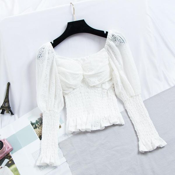 women's blouses & shirts spring autumn long sleeve lace women slim short blouse puff ruffles ladies korean fashion clothing, White
women's blouses & shirts spring autumn long sleeve lace women slim short blouse puff ruffles ladies korean fashion clothing, White