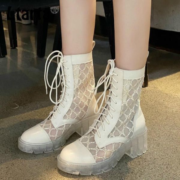 2020 new design women's mesh boots chunky-heel lace transparent booties boots combat for women -1102, Black
2020 new design women's mesh boots chunky-heel lace transparent booties boots combat for women -1102, Black