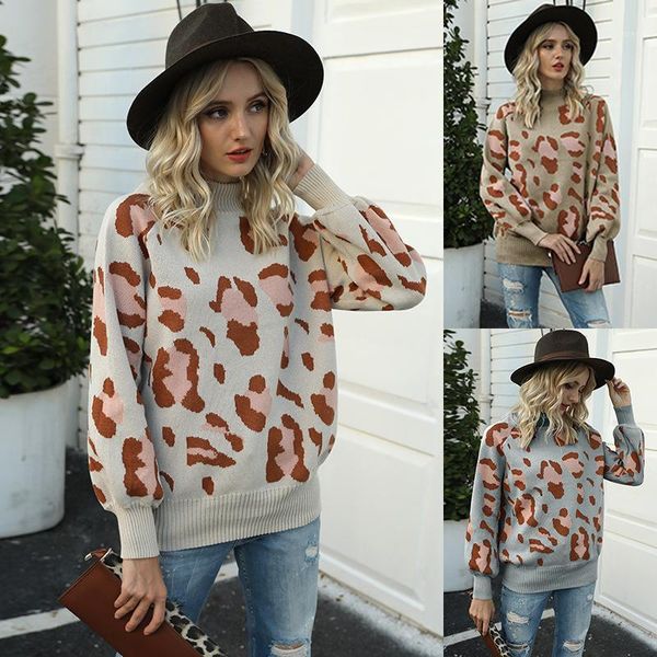 women leopard print sweater autumn winter knitted oversized pullover jumper ladies elegant long sleeve sweaters1, White;black
women leopard print sweater autumn winter knitted oversized pullover jumper ladies elegant long sleeve sweaters1, White;black