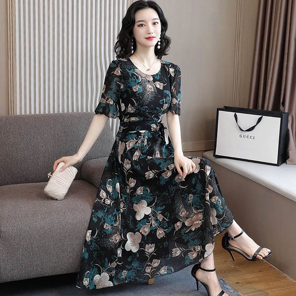 chiffon short lotus leaf sleeve o-neck tea-length a-line floral print big swing green white plus size slim cocktail dress party, Black
chiffon short lotus leaf sleeve o-neck tea-length a-line floral print big swing green white plus size slim cocktail dress party, Black