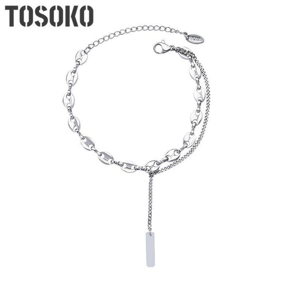 link, chain tosoko stainless steel jewelry with multi-layer tassels and pendant bracelet cool for women bse165, Black
link, chain tosoko stainless steel jewelry with multi-layer tassels and pendant bracelet cool for women bse165, Black