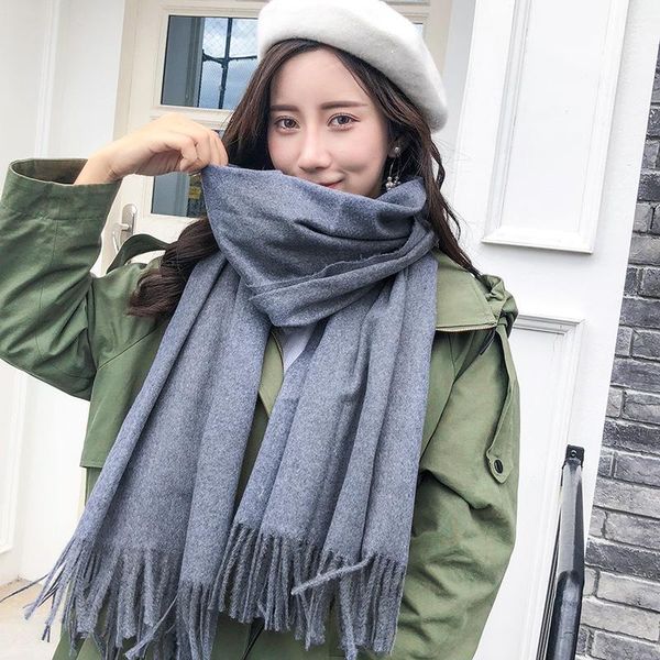scarves 2021 autumn winter women's scarf, solid color soft and comfortable warm cashmere-like shawls wraps, tippet for women bufanda, Blue;gray
scarves 2021 autumn winter women's scarf, solid color soft and comfortable warm cashmere-like shawls wraps, tippet for women bufanda, Blue;gray