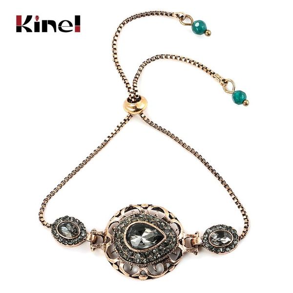link, chain kinel luxury gray crystal flower bracelet for women antique gold india bracelets adjustable length vintage wedding jewelry, Black
link, chain kinel luxury gray crystal flower bracelet for women antique gold india bracelets adjustable length vintage wedding jewelry, Black