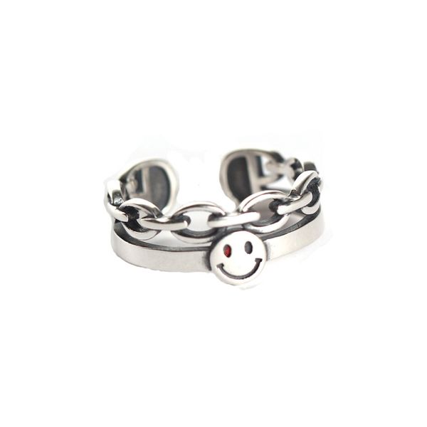 New design 925 sterling silver vintage jewelry antique silver minimalism handmade designer women's adjustable rings smile face open rings
New design 925 sterling silver vintage jewelry antique silver minimalism handmade designer women's adjustable rings smile face open rings