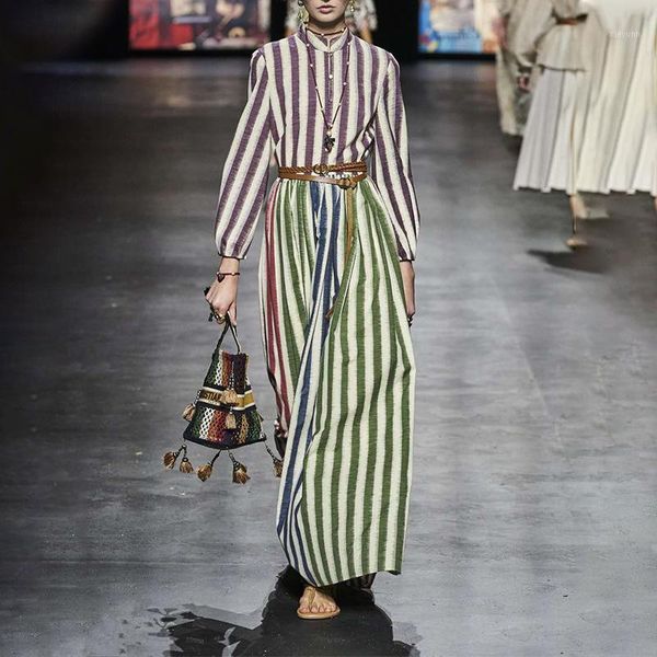 msxu 2020 winter new women's fashion temperament retro stand-up collar tie color striped long dress women dress1, Black;gray
msxu 2020 winter new women's fashion temperament retro stand-up collar tie color striped long dress women dress1, Black;gray