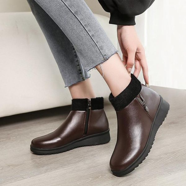 vintage short boots winter warm plush snow boots soft pu comfortable casual mom shoes ladies female botas mujer 2020 footwear, Black
vintage short boots winter warm plush snow boots soft pu comfortable casual mom shoes ladies female botas mujer 2020 footwear, Black