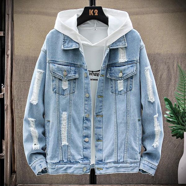men's jackets 2021 lapel casual denim jacket youth big hole fashion single-breasted, Black;brown
men's jackets 2021 lapel casual denim jacket youth big hole fashion single-breasted, Black;brown