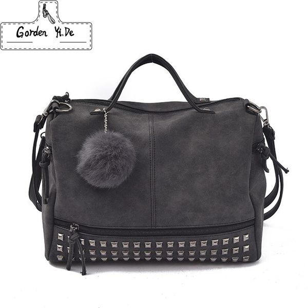vintage nubuck leather female handle bags rivet larger women bags hair ball shoulder bag motorcycle messenger bag
vintage nubuck leather female handle bags rivet larger women bags hair ball shoulder bag motorcycle messenger bag