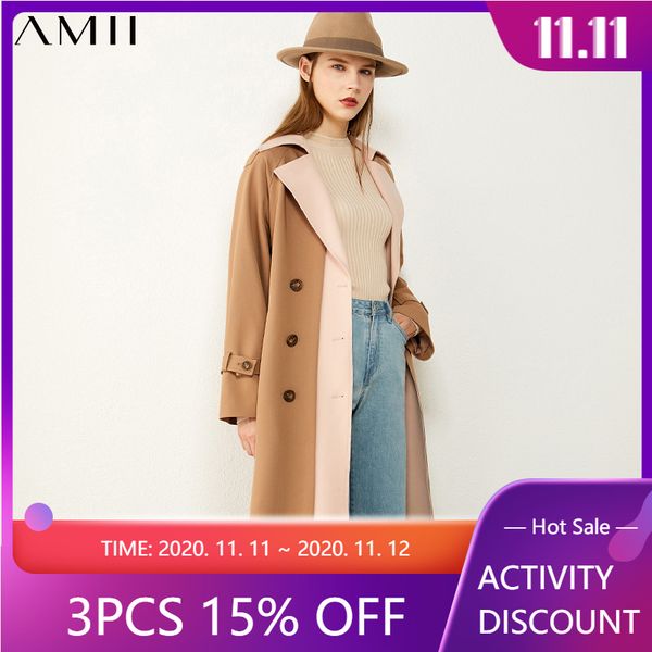 amii minimalism british style fashion women's trench coat causal lapel spliced double breasted belt women's jacket 12040555 201031, Tan;black
amii minimalism british style fashion women's trench coat causal lapel spliced double breasted belt women's jacket 12040555 201031, Tan;black
