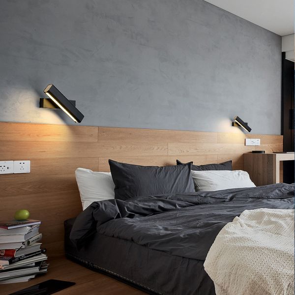 wall bedroom bedside post-modern minimalist room decoration creative rotating lamp