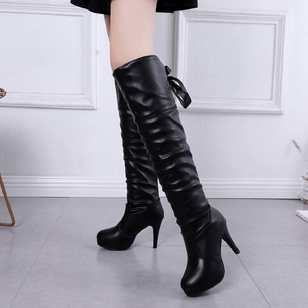 autumn winter women shoes thigh high boots pu leather high heels ladies long boots lace up platform over the knee, Black
autumn winter women shoes thigh high boots pu leather high heels ladies long boots lace up platform over the knee, Black