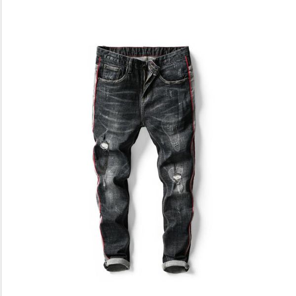2020 mens jeans new personality stitching hole slim jeans men's feet pants fashion stretch pants pantalones hombre vaqueros mid, Blue
2020 mens jeans new personality stitching hole slim jeans men's feet pants fashion stretch pants pantalones hombre vaqueros mid, Blue