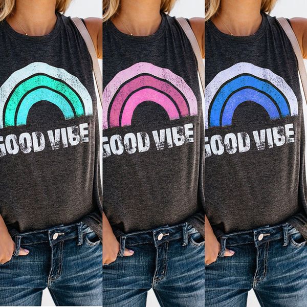 2020 crew neck sleeveless rainbow casual t- women's 2020 vest crew neck sleeveless rainbow casual vest shirtt-shirt shirt women's, White
2020 crew neck sleeveless rainbow casual t- women's 2020 vest crew neck sleeveless rainbow casual vest shirtt-shirt shirt women's, White