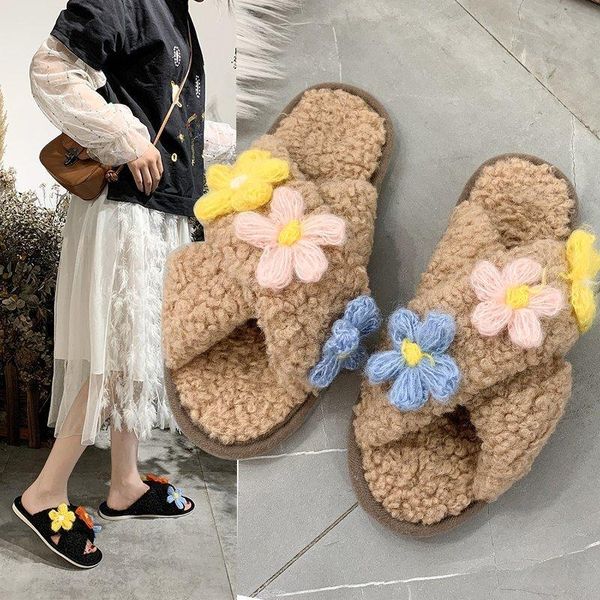 fur slipper female 2021 autumn and winter new style flowers cross fur slipper female anti-slip pregnant women cotton slippers sl, Black
fur slipper female 2021 autumn and winter new style flowers cross fur slipper female anti-slip pregnant women cotton slippers sl, Black