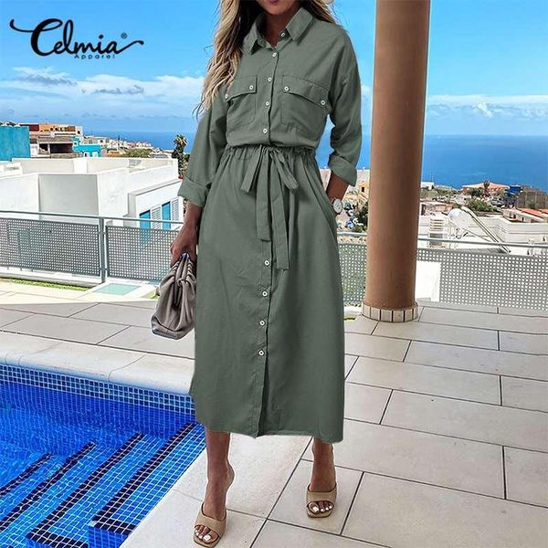 fashion dress women high waist elegant work dress celmia casual long sleeve loose buttons midi vestidos robe plus size 5xl, Black;gray
fashion dress women high waist elegant work dress celmia casual long sleeve loose buttons midi vestidos robe plus size 5xl, Black;gray