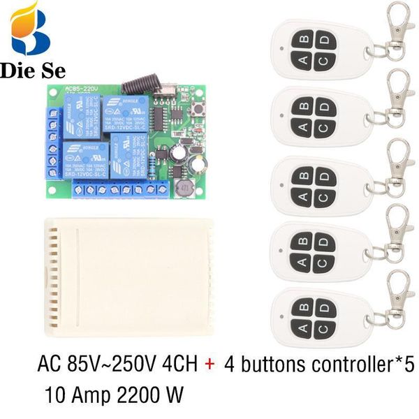 433mhz universal wireless remote switch ac 110v 220v 10amp 2200w 4ch relay receiver module rf controller for light/led opener1
433mhz universal wireless remote switch ac 110v 220v 10amp 2200w 4ch relay receiver module rf controller for light/led opener1