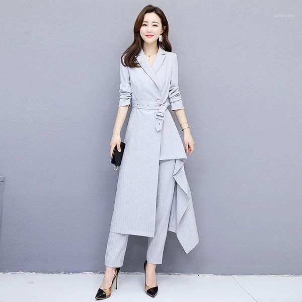 women's suits & blazers suit spring and autumn long casual irregular striped two-piece (jacket + pants)1, White;black
women's suits & blazers suit spring and autumn long casual irregular striped two-piece (jacket + pants)1, White;black
