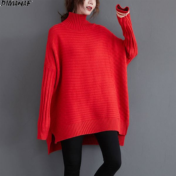 dimanaf 2020 plus size women sweaters striped knitting turtleneck warm batwing sleeve oversize fashion casual style loose lj201112, White;black
dimanaf 2020 plus size women sweaters striped knitting turtleneck warm batwing sleeve oversize fashion casual style loose lj201112, White;black