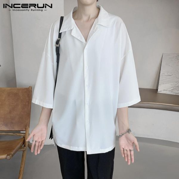 men's casual shirts 2021 fashion loose button blouse man stylish brand camisa incerun solid color men 3/4 sleeve lapel dress shirt 5xl, White;black
men's casual shirts 2021 fashion loose button blouse man stylish brand camisa incerun solid color men 3/4 sleeve lapel dress shirt 5xl, White;black