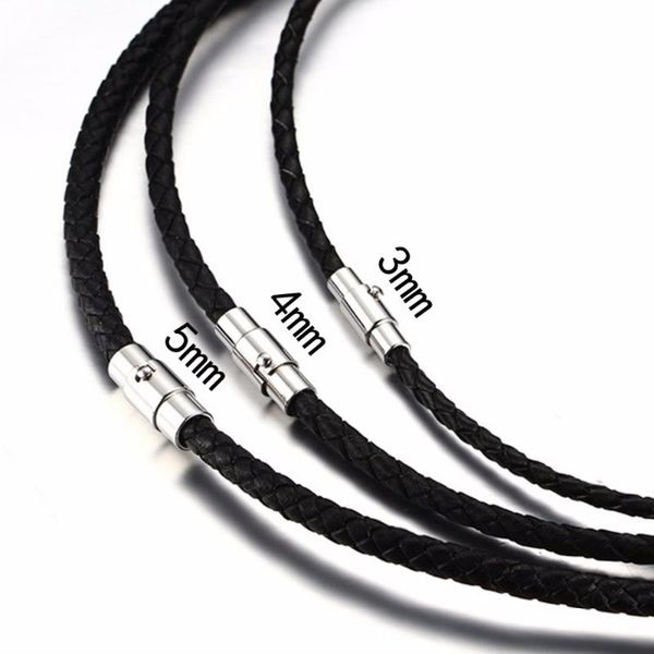 black braided cord rope man made leather necklace for men choker silver color stainless steel clasp 3/4/5mm men necklace, Golden;silver
black braided cord rope man made leather necklace for men choker silver color stainless steel clasp 3/4/5mm men necklace, Golden;silver