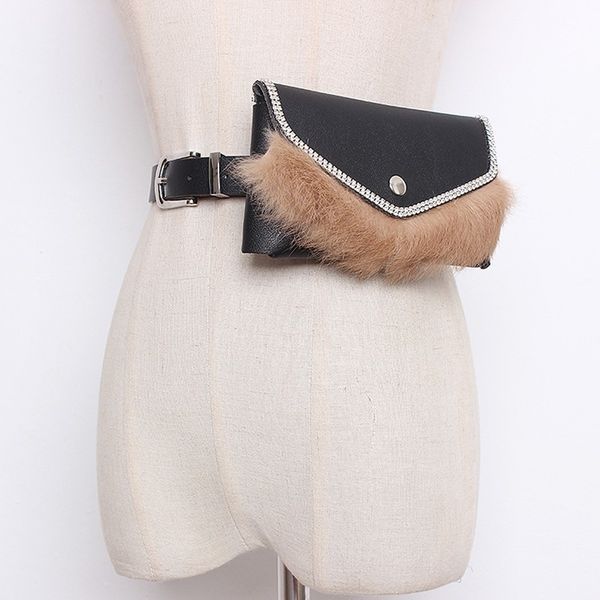 twotwinstyle women's for dresses patchwork fur diamond small pocket pu leather belt female accessories fashion tide y200501, Black;brown
twotwinstyle women's for dresses patchwork fur diamond small pocket pu leather belt female accessories fashion tide y200501, Black;brown