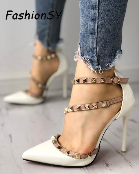 new women summer pumps thin high heels rivet 10cm buckle pointed toe gladiator high heels office party pumps wedding shoes, Black
new women summer pumps thin high heels rivet 10cm buckle pointed toe gladiator high heels office party pumps wedding shoes, Black