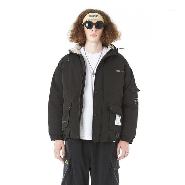 men winter thicken padded cotton hooded cargo parkas jacket overcoat male women streetwear hip hop loose warm coat outerwear1, Black
men winter thicken padded cotton hooded cargo parkas jacket overcoat male women streetwear hip hop loose warm coat outerwear1, Black