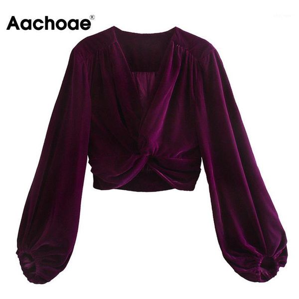 aachoae solid elegant lady cropped v neck front twist chic blouse women lantern long sleeve velour shirt female blusas1, White
aachoae solid elegant lady cropped v neck front twist chic blouse women lantern long sleeve velour shirt female blusas1, White
