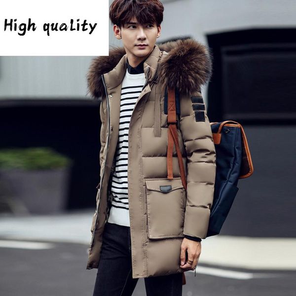 winter mens parkas warm winter coat men artificial fur collar hooded jacket slim men's jackets casacos masculino, Black 
winter mens parkas warm winter coat men artificial fur collar hooded jacket slim men's jackets casacos masculino, Black