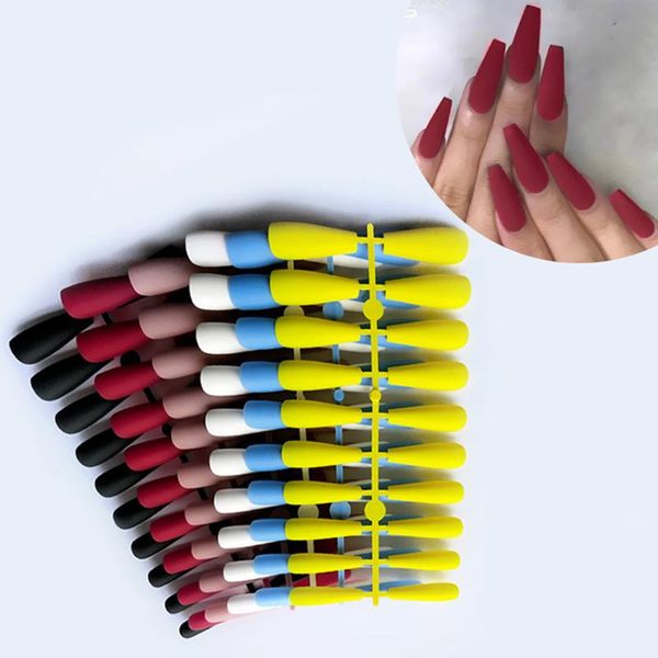 european and american style solid color matte super long ballet nail coffin nail fake tips set, Red;gold
european and american style solid color matte super long ballet nail coffin nail fake tips set, Red;gold