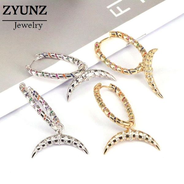 hoop & huggie 4pairs, fashion gold / silver color micro pave cz crystal horn earring female jewelry, Golden;silver
hoop & huggie 4pairs, fashion gold / silver color micro pave cz crystal horn earring female jewelry, Golden;silver