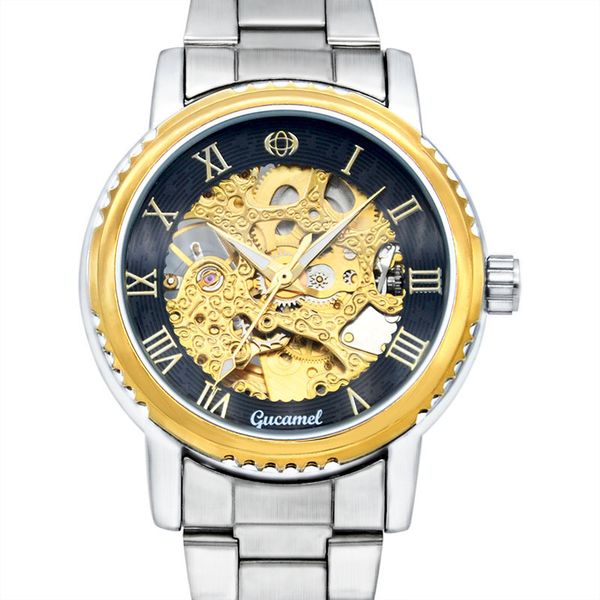 european and american fashion high-end ancient camel fashion business mens watch steel strap hollow out automatic mechanical watch, Slivery;brown
european and american fashion high-end ancient camel fashion business mens watch steel strap hollow out automatic mechanical watch, Slivery;brown