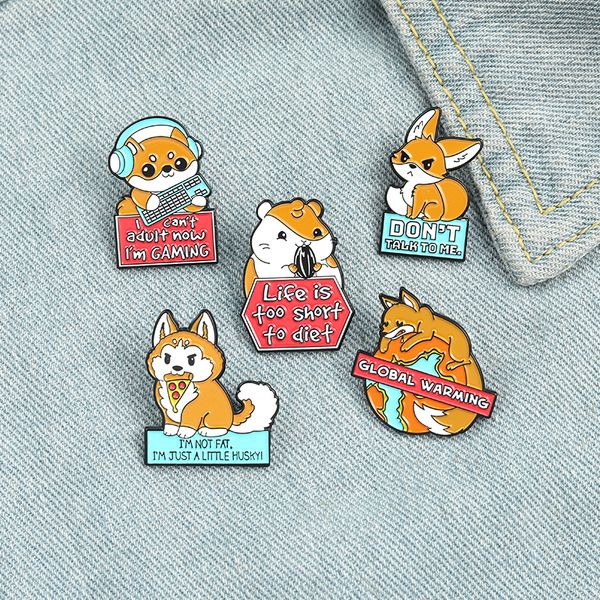 cartoon cute animals enamel pins various type sweet character music hamster akita fox brooches for lapel pins shirt clothes, Gray
cartoon cute animals enamel pins various type sweet character music hamster akita fox brooches for lapel pins shirt clothes, Gray