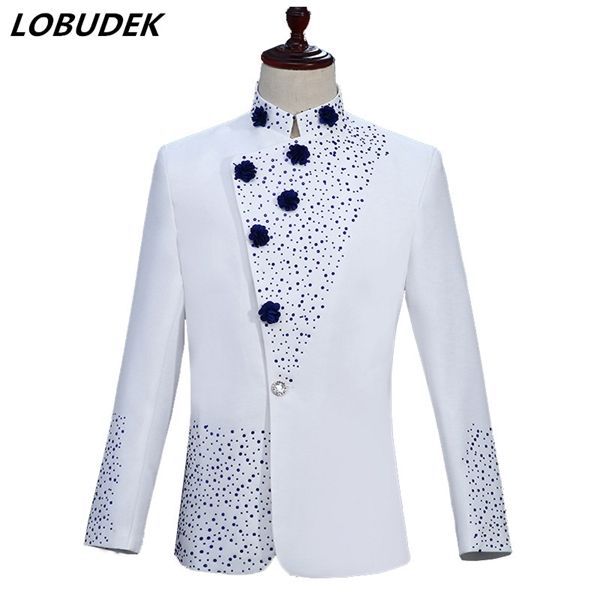 jacket+pants) white men's sets with blue crystal blazers coat male singer host stage outfit wedding studio performance clothes 1022, Gray
jacket+pants) white men's sets with blue crystal blazers coat male singer host stage outfit wedding studio performance clothes 1022, Gray