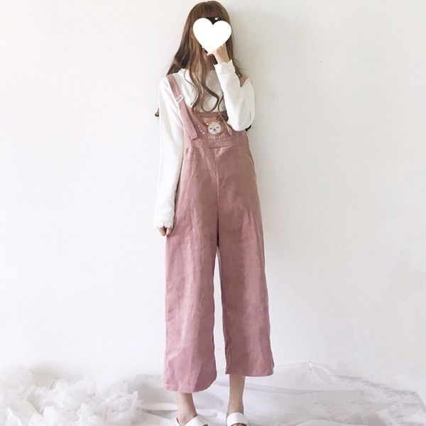 japan style soft sister kawaii lolita wide leg jumpsuit ankle length casual loose cartoon embroidery corduroy suspenders overall y200425, Black;white
japan style soft sister kawaii lolita wide leg jumpsuit ankle length casual loose cartoon embroidery corduroy suspenders overall y200425, Black;white