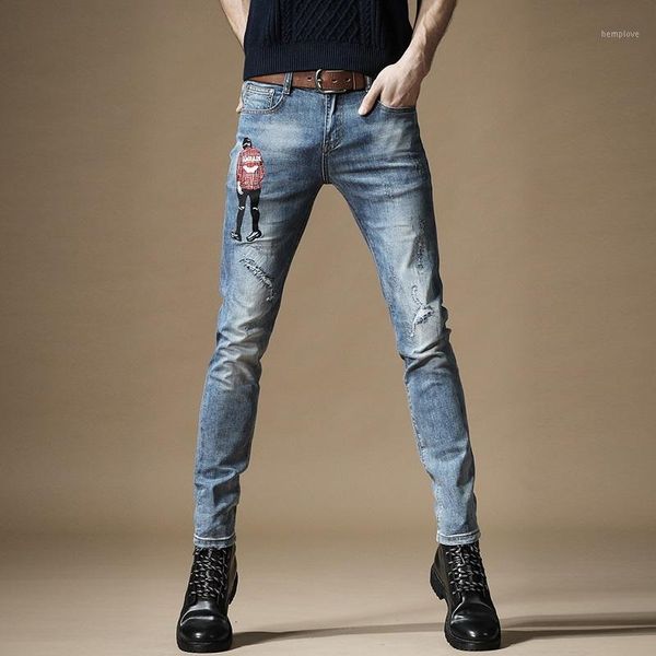 ripped jeans summer men fashion embroidery stretch denim streetwear blue straight pants1
ripped jeans summer men fashion embroidery stretch denim streetwear blue straight pants1