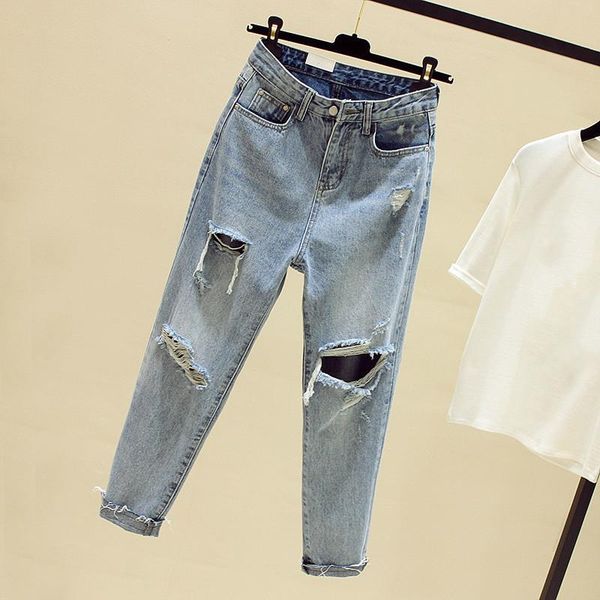 boyfriend джинсы шаровары женщины помыли брюки повседневные ripped hole сыпучие fit vintage джинсовые брюки высокой талией джинсы, Blue
boyfriend джинсы шаровары женщины помыли брюки повседневные ripped hole сыпучие fit vintage джинсовые брюки высокой талией джинсы, Blue