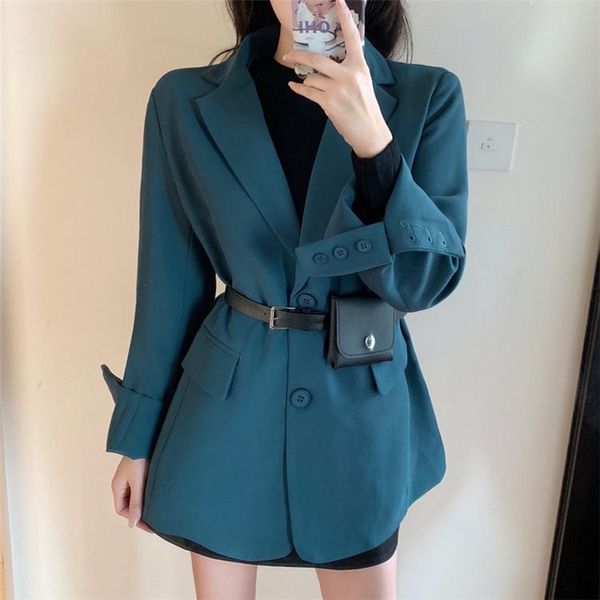 new office ladies autumn winter blazers 2021 england style women blue single breasted notched pockets formal outerwear, White;black
new office ladies autumn winter blazers 2021 england style women blue single breasted notched pockets formal outerwear, White;black