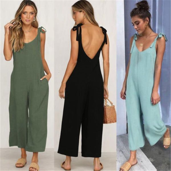 new summer casual soild jumpsuits wide pants women lady fashion loose sleeveless rompers party clubwear long clothing, Black;white
new summer casual soild jumpsuits wide pants women lady fashion loose sleeveless rompers party clubwear long clothing, Black;white