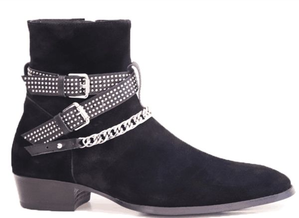 real leather casual jurdpur boots new list products fashion trend rivet buckle pointed personality chain tube high-fashion shoes, Black
real leather casual jurdpur boots new list products fashion trend rivet buckle pointed personality chain tube high-fashion shoes, Black