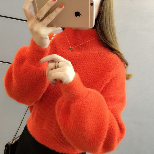 2021 new women winter velvet water turtleneck high female mohair sweater lantern solid pullover's sleeve qhi8, White;black
2021 new women winter velvet water turtleneck high female mohair sweater lantern solid pullover's sleeve qhi8, White;black