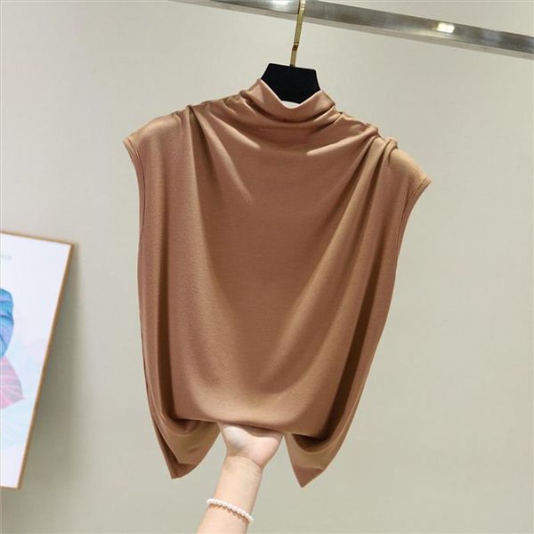 2021 fashion women blouse shirt elegant office ladies high collar sleeveless pure color blouses blusa feminina casual shirt, White
2021 fashion women blouse shirt elegant office ladies high collar sleeveless pure color blouses blusa feminina casual shirt, White