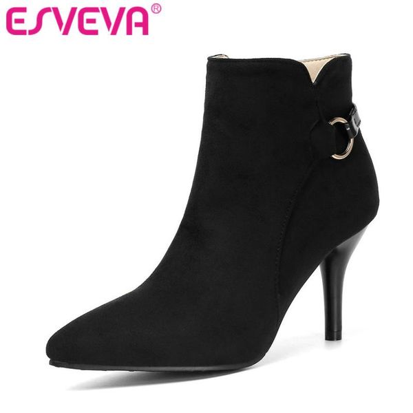 boots esveva 2021 women shoes winter ankle fashion thin high heel flock pointed toe motorcycle platform size 34-43, Black
boots esveva 2021 women shoes winter ankle fashion thin high heel flock pointed toe motorcycle platform size 34-43, Black