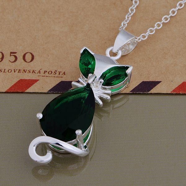 chains europe silver color fashion dazzling refined elegant kitten green crystal necklace women charms gift an759
chains europe silver color fashion dazzling refined elegant kitten green crystal necklace women charms gift an759