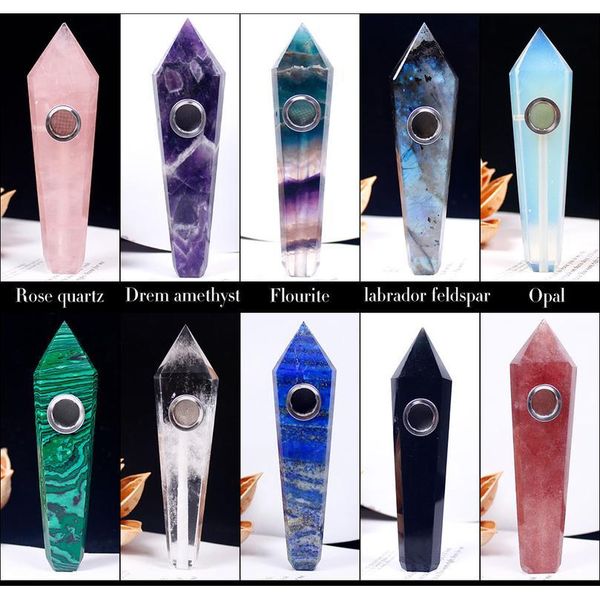 natural crystal stone smokey pipe healing quartz jewelry crystal point wand gemstone with 3pc metal filter jllmrf, Black
natural crystal stone smokey pipe healing quartz jewelry crystal point wand gemstone with 3pc metal filter jllmrf, Black