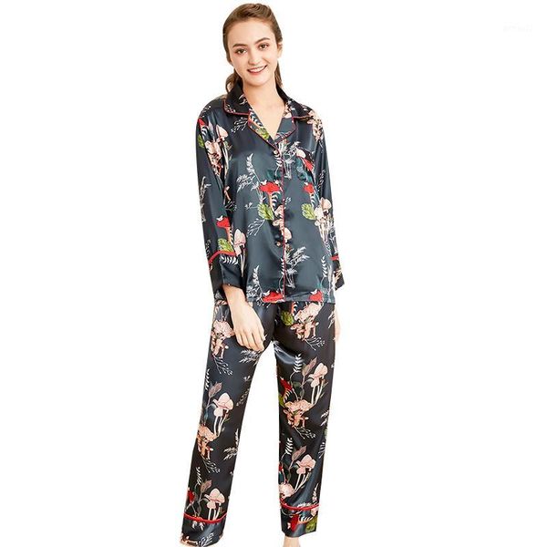 women's sleepwear spring casual womens sleep pajama sets flower print button full turn down collar length tracksuit two piece suit set1, Black;red
women's sleepwear spring casual womens sleep pajama sets flower print button full turn down collar length tracksuit two piece suit set1, Black;red