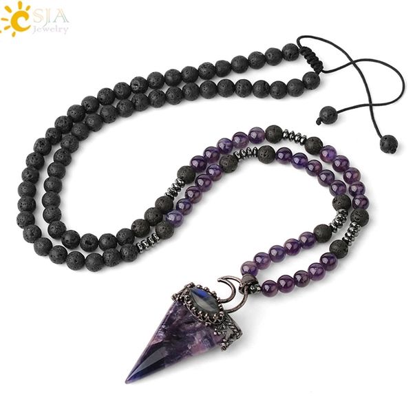 csja natural stones lava rock long necklaces triangle pendants 6mm purple crystal pink quartz beads women men sweater chain g427 201014, Silver
csja natural stones lava rock long necklaces triangle pendants 6mm purple crystal pink quartz beads women men sweater chain g427 201014, Silver