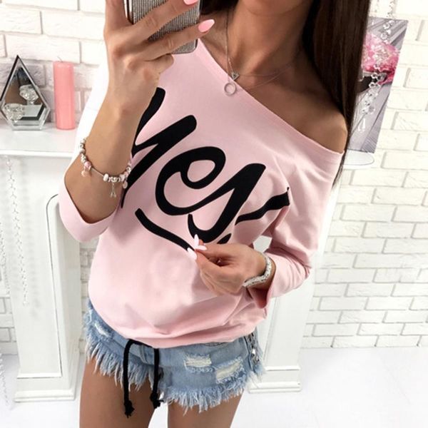 women's t-shirt women autumn printed letters blusas fashion off shoulder 3/4 sleeve loose tee femme t shirt ws2198c1, White
women's t-shirt women autumn printed letters blusas fashion off shoulder 3/4 sleeve loose tee femme t shirt ws2198c1, White