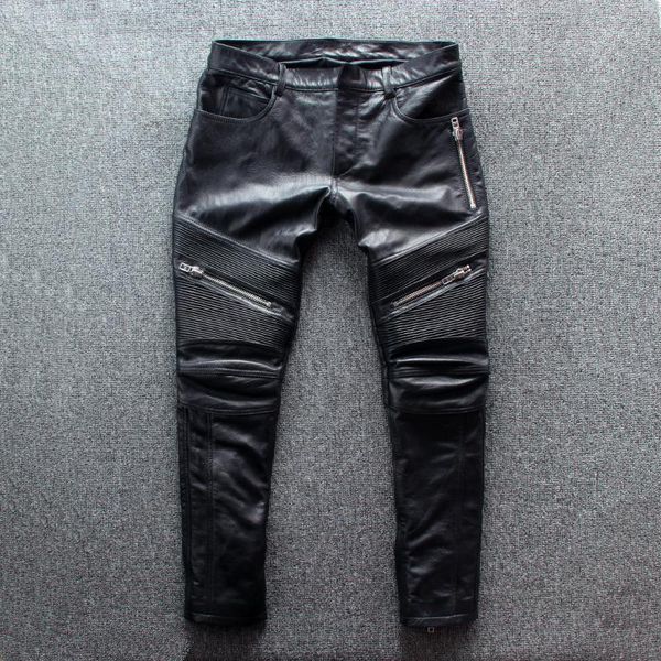 100% genuine leather pants men goatskin trousers motorcycle pants autumn winter mens homme fashion 2020 pantalon cuir pph26251, Black
100% genuine leather pants men goatskin trousers motorcycle pants autumn winter mens homme fashion 2020 pantalon cuir pph26251, Black