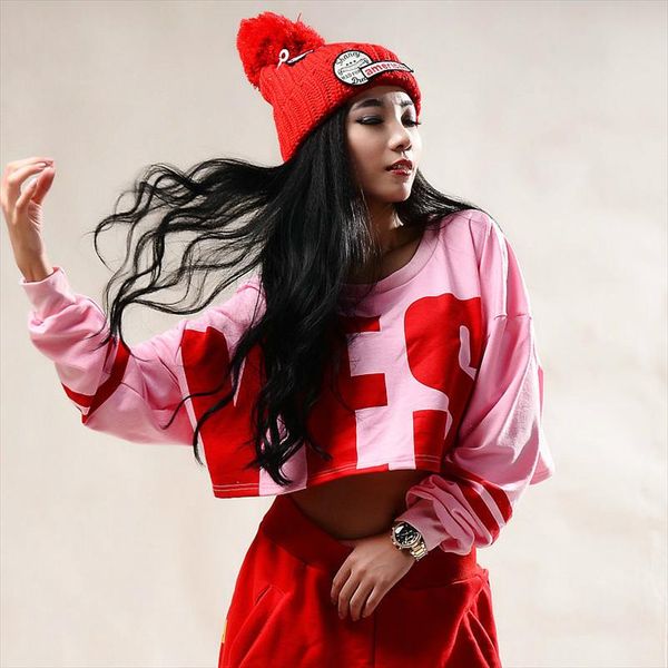 new fashion dance hip hop short female jazz costume neon performance wear costumes ultra short sweatshirt, Black
new fashion dance hip hop short female jazz costume neon performance wear costumes ultra short sweatshirt, Black
